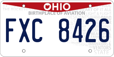 OH license plate FXC8426