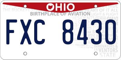 OH license plate FXC8430