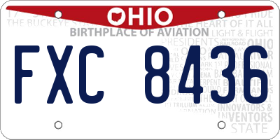 OH license plate FXC8436