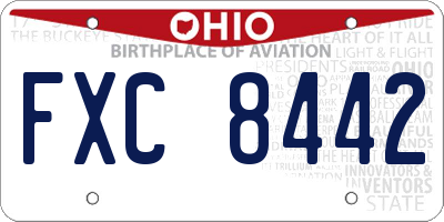OH license plate FXC8442