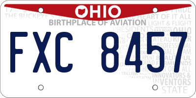 OH license plate FXC8457