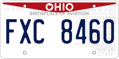 OH license plate FXC8460