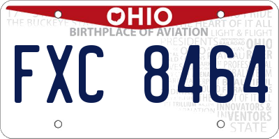 OH license plate FXC8464