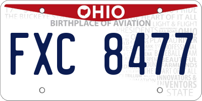 OH license plate FXC8477