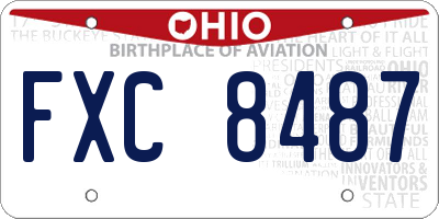 OH license plate FXC8487