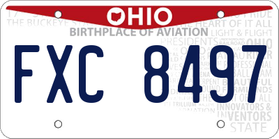 OH license plate FXC8497
