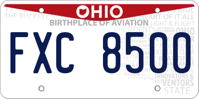 OH license plate FXC8500