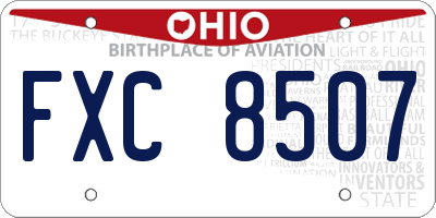 OH license plate FXC8507