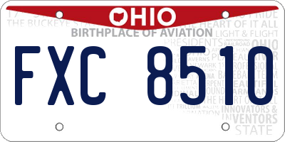 OH license plate FXC8510