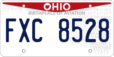 OH license plate FXC8528