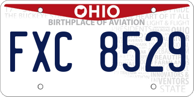 OH license plate FXC8529