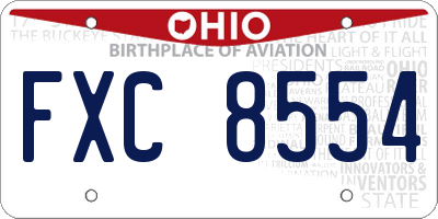 OH license plate FXC8554