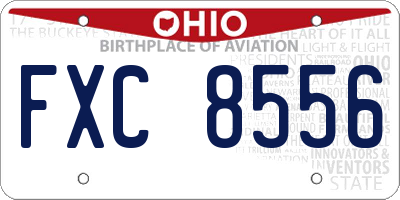 OH license plate FXC8556