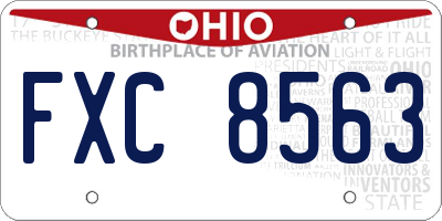 OH license plate FXC8563