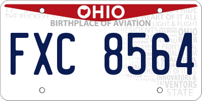 OH license plate FXC8564
