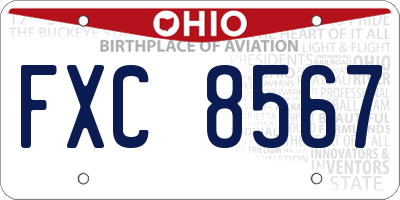 OH license plate FXC8567