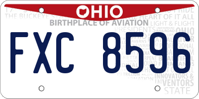 OH license plate FXC8596