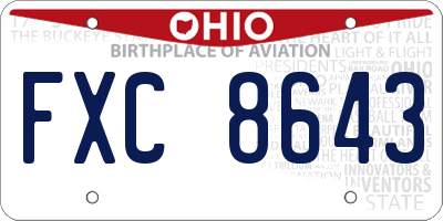 OH license plate FXC8643
