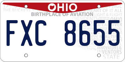 OH license plate FXC8655