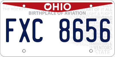OH license plate FXC8656