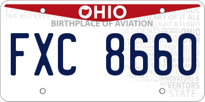 OH license plate FXC8660