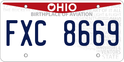 OH license plate FXC8669
