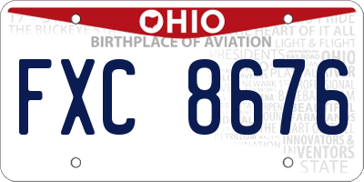 OH license plate FXC8676