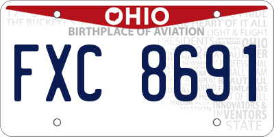 OH license plate FXC8691