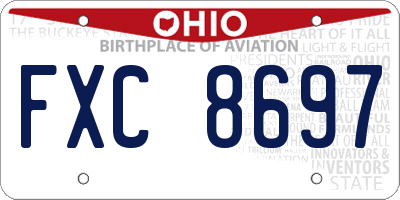 OH license plate FXC8697