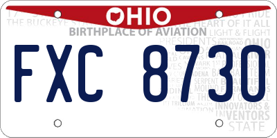OH license plate FXC8730