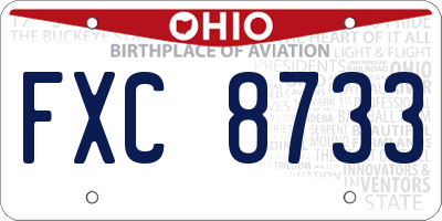 OH license plate FXC8733