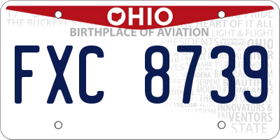 OH license plate FXC8739