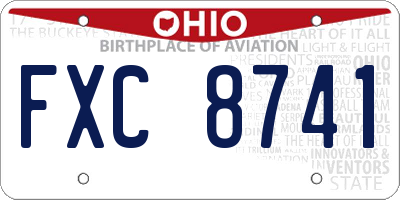 OH license plate FXC8741