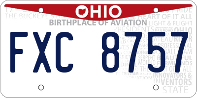 OH license plate FXC8757