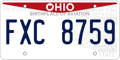 OH license plate FXC8759