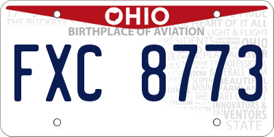 OH license plate FXC8773