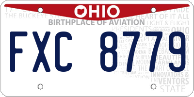 OH license plate FXC8779