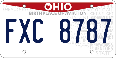 OH license plate FXC8787
