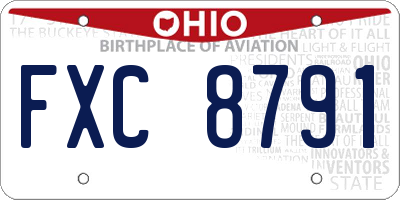 OH license plate FXC8791