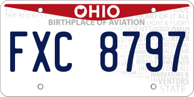 OH license plate FXC8797