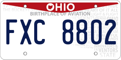 OH license plate FXC8802