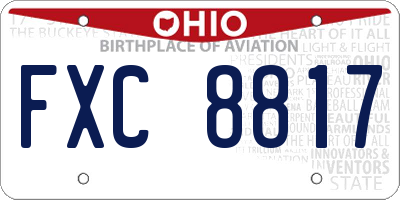 OH license plate FXC8817