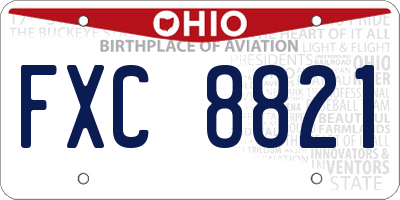 OH license plate FXC8821