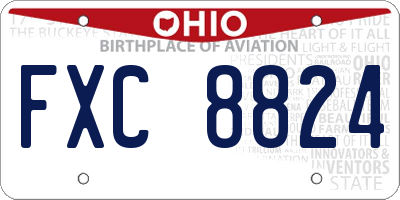 OH license plate FXC8824