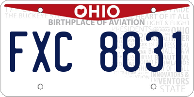 OH license plate FXC8831