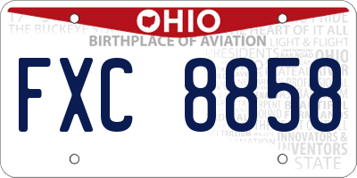 OH license plate FXC8858