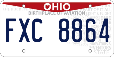 OH license plate FXC8864