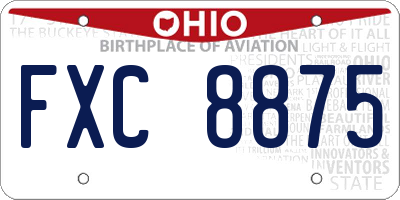 OH license plate FXC8875