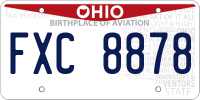 OH license plate FXC8878