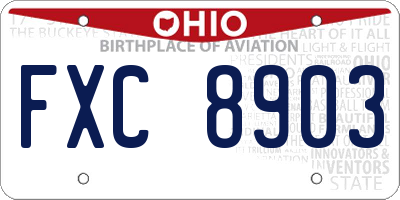 OH license plate FXC8903